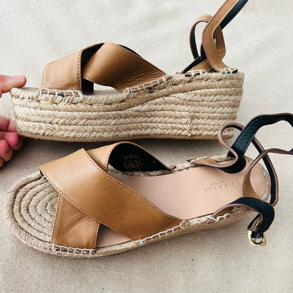 Rag & Bone Hera Espadrille Wedge Sandal Size 39 US 9 in Cigar Tan Brown - Picture 7 of 10